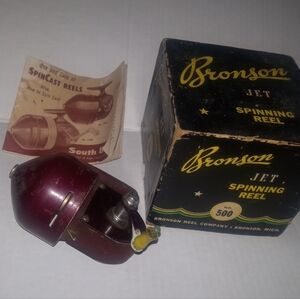 Antique Fishing Reel And Mismatched Box Vintage Set